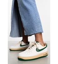 Nike Air Force 1 '07 Unisex Leather Hakiki Deri Sneaker Ayakkabı Beyaz Yeşil Swoosh