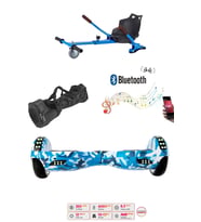 Elektrikli Kaykay Scooter Akıllı Denge Hoverboard + HoverKart + Çanta FULL LEDLİ EXTREM PAKET D03