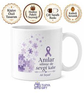 Alzheimer Farkındalığı Unutulan Anılar Kaybolan Zihin Sabır Kupa Bardak Hediye
