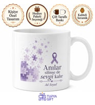 Alzheimer Farkındalığı Unutulan Anılar Kaybolan Zihin Sabır Kupa Bardak Hediye