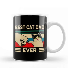 Best Cat Dad Ever Funny Cat Dad Father Vintage Gift 01 Kupa Bardak Porselen
