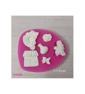 YY0585 Gökkuşağı Melek Gül Balon Fiyonk Ev Silikon Kalıp