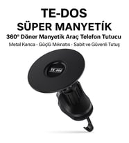 TD-H7541 Süper Manyetik Araç Telefon Tutucu 360° Dönebilen Metal Klima Menfezlerine Uygun Mıknatıslı