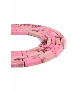Varisit Doğal Taş Parlak Pembe Dikdörtgen Kesim 4x13mm Dizi