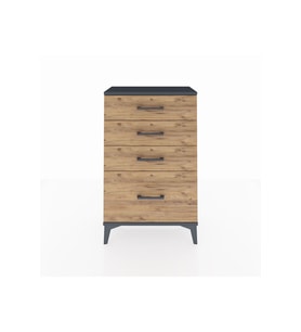 Arges Komodin 4 Çekmeceli 60x30x96 Antrasit-Çam