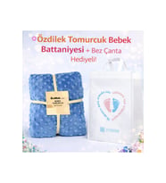 Tomurcuk Bebek Battaniyesi-Bez Çanta Hediyeli