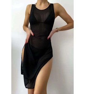Angelsin Özel Kımaş Şık Pareo Plaj Elbisesi Kimono Kaftan
