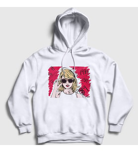 Presmono Unisex Beyaz 1989 Taylor Swift Kapüşonlu Sweatshirt 310001tt