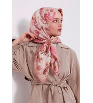 Lesscarves Desenli Pamuk İpek Eşarp LS2203