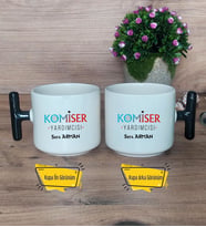 Komiser Yardımcısı Kupa Bardak T Siyah Kulplu 10 Nisan Polisler Günü Hediyesi