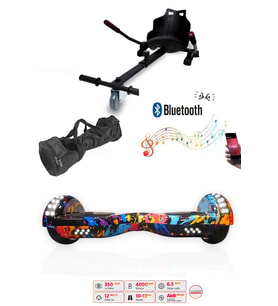 Citymate Elektrikli Kaykay Akıllı Denge Hoverboard + HoverKart + Çanta FULL LEDLİ EXTREM PAKET D26