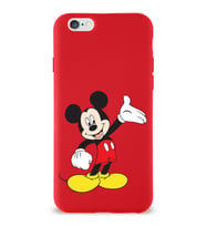 Apple iPhone 6 S Uyumlu Lansman Kılıf Mickey Mouse Tasarımlı Altı Kapalı İçi Kadife Kaplı  Kapak (Şeffaf)