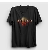Presmono Unisex Siyah Logo Oyun Diablo iii T-Shirt 323803tt