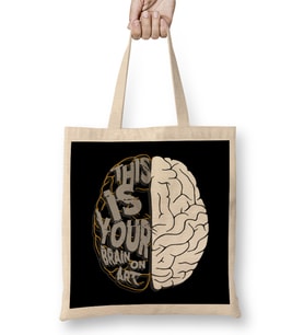 Artistic This Is Your Brain On Art Pun Artists Bez Çanta Uzun Saplı