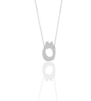 Söğütlü Silver Gümüş rodyumlu üç boyutlu minimal Ö harf kolye