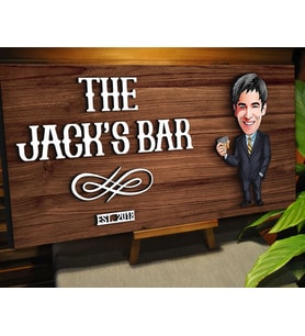 BK Gift Kişiye Özel Karikatürlü Kabartma Tasarım Ceviz Ahşap Bar Tabelası, Home Bar Tabela, Rustik Ev Dekorasyonu, Duvar Dekoru-4