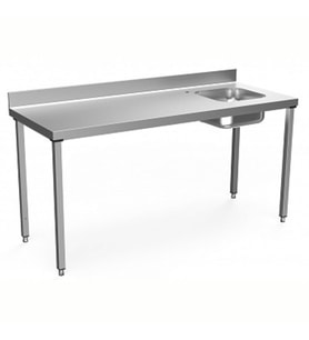 Electrolux Professional Özel Şef Çalışma Tezgahı, Tek Evyeli (evye Sağda), Sırtlı - 1800 Mm TL1810DXPN