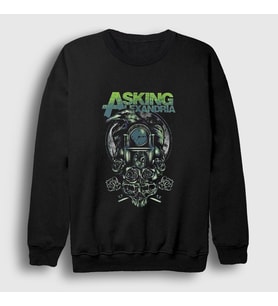 Presmono Unisex Siyah Crow Asking Alexandria Sweatshirt 377687tt