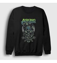 Presmono Unisex Siyah Crow Asking Alexandria Sweatshirt 377687tt