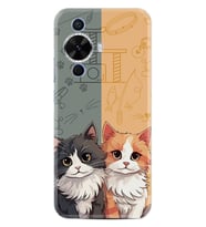 Huawei Nova 12S Kılıf Boutique Baskılı Resimli İkiz Kediler Pcode -086