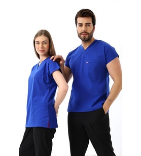 Bflex Unisex Likralı Yarasa Kol Tek Üst - 6411 Saks Mavi Soft