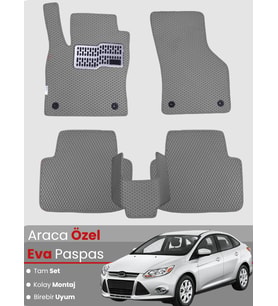 FORD FOCUS 3 (2011-2014) Uyumlu EVA Paspas Tam Set–Araca Özel,Su Geçirmez,Kolay Montaj