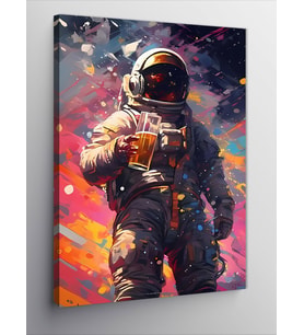 Kanvas Tablo Bira İçen Astronot
