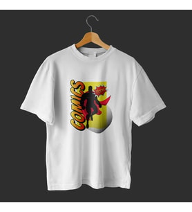 And Yellow Illustrated Comic T-shirt (Beyaz)