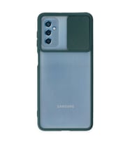 Samsung Galaxy M52 5g Kılıf Palm Buzlu Kamera Sürgülü Silikon - Yeşil