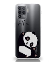 Oppo Reno 5 Lite Uyumlu Sevimli Panda Desenli Şeffaf Telefon Kılıfı