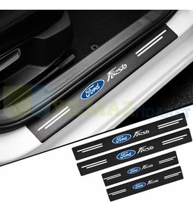 Ford Fiesta Karbon Kapı Eşiği Koruma Araba Etiket Oto Sticker Yapıştırma 4 Parça