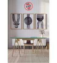 Dekoratif 3’lü Ahşap Tablo Seti  UV Baskı Çerçeveli Duvar Tablosu V23