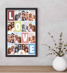 BK Gift Kişiye Özel Love Temalı Dekoratif Ahşap Siyah Çerçeveli Tablo 40x25cm-1