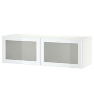Duvar Dolabı, Beyaz-Buzlu Cam, 120x42x38 cm