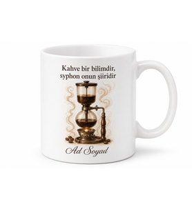 Syphon Kahve Temalı Baskılı Kupa Bardak Hediye Kahve Severlere Özel Tasarım