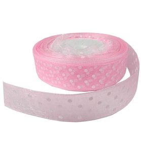 KURDELA ORGANZE PUANLI 2 CM PEMBE 23 MT 1 ADET