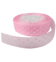 KURDELA ORGANZE PUANLI 2 CM PEMBE 23 MT 1 ADET