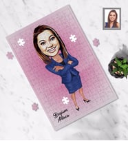 Kişiye Özel Öğretmen Karikatürlü A3 240 Parça Puzzle Bayan-20