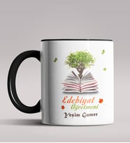 Kişiye Özel Edebiyat Öğretmeni Tasarımlı Siyah Renk Kupa Bardak 3 (Siyah)
