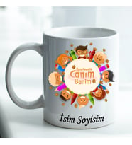 Kişiye Özel İsim ve Fotoğraf Baskılı Öğretmen Temalı Kupa Bardak No:0013
