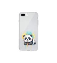 iPhone 7 Plus ile Uyumlu Splash Panda Tasarımlı Şeffaf Silikon Kılıf