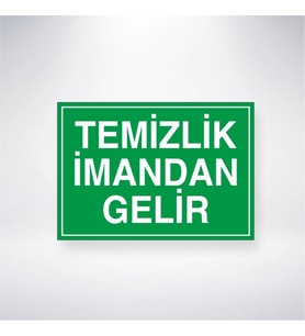 Temizlik İmandan Gelir 21x28 Arkası Yapışkanlı Levha
