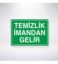 Temizlik İmandan Gelir 21x28 Arkası Yapışkanlı Levha