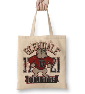 Bullgods Pug Köpek Bez Çanta Uzun Saplı
