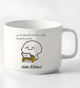 Kişiye Özel Bölüm Bitsin Tasarımlı Porselen Kupa Nescafe Fincanı
