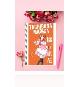 Marika Tachibana Anime Defter 1 Adet Özel Tasarım A4 Boyutu Telli Çizgili Defter 21*29 Cm