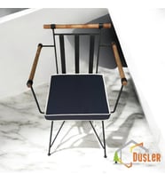 40x40 Krem Biyeli Lacivert Alt Sandalye Minderi 5 cm