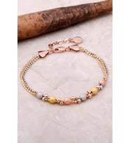 Dorika Rose ve Altın Yaldızlı 925 Ayar Gümüş Bileklik 3508