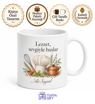 Gastronomi Temalı Baskılı Kupa Bardak Şef Aşçı Hediye Porselen Mug