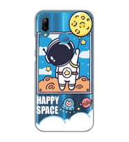 Huawei P20 Lite Uyumlu Astronot Desenli Şeffaf Telefon Kılıfı